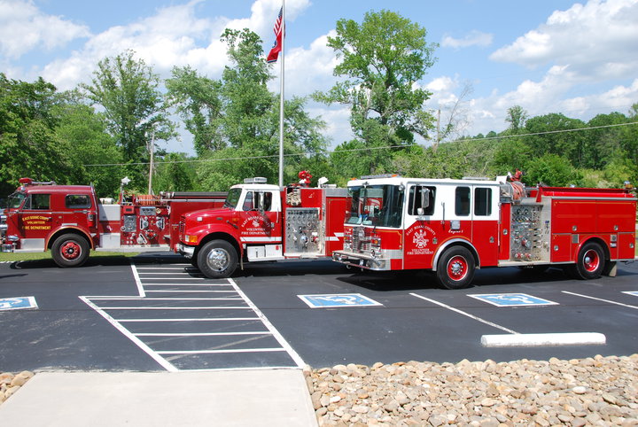 ERCVFD fire trucks on display.